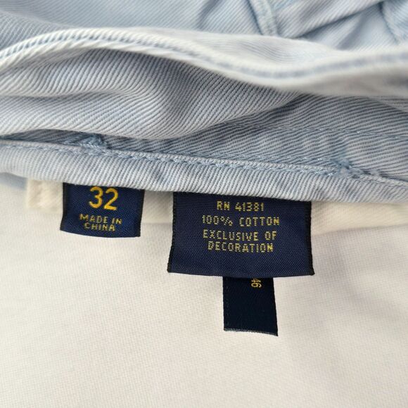 POLO Ralph Lauren relaxed fit 9" inseam 100% cotton shorts light blue size 32 - Picture 4 of 8